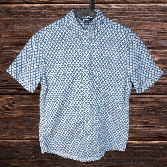 Eddie Bauer Other - Men's NWT Eddie Bauer Blue & White Button Down Short Sleeve Shirt